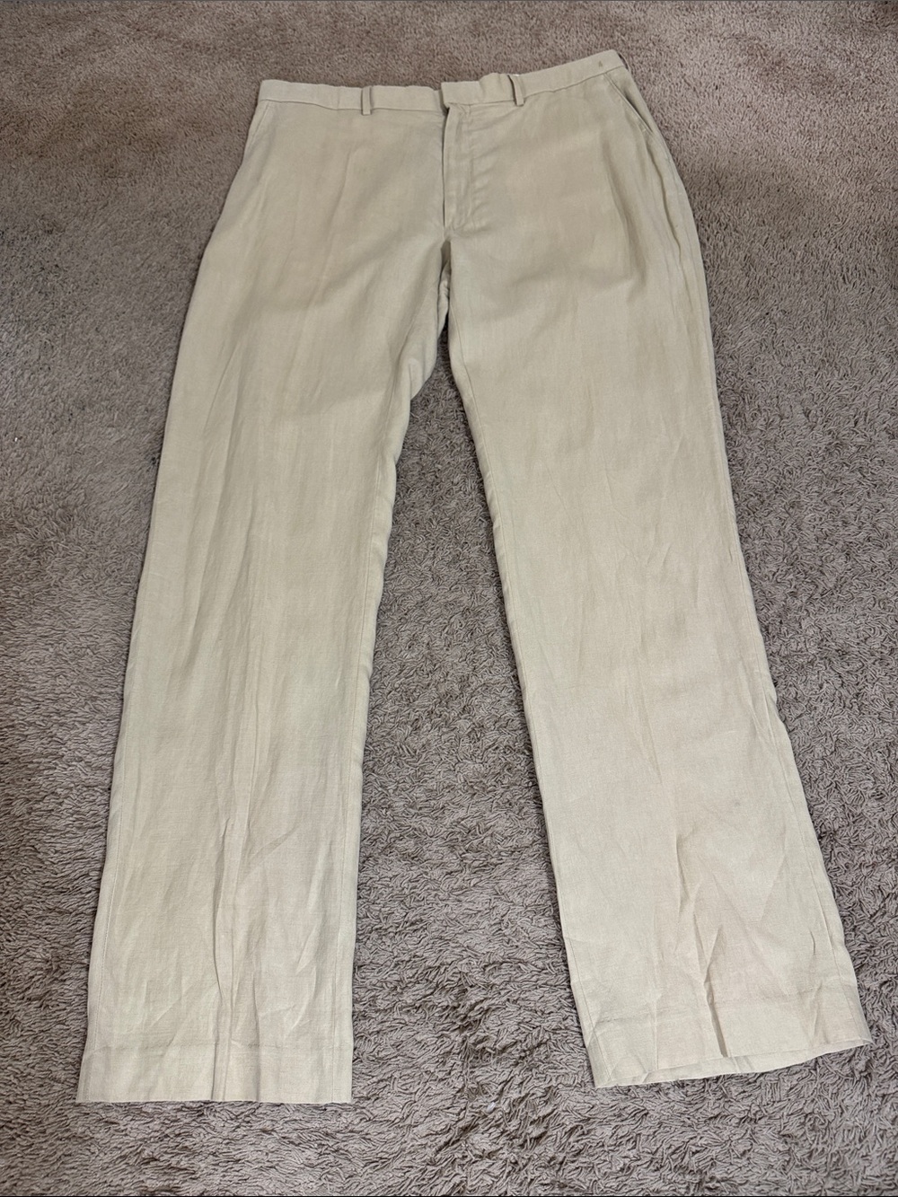Vintage Polo Ralph Lauren Men's Linen Silk Blend Pants Beige size 40 x36 Preppy